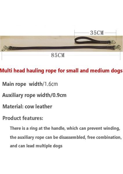 Kahverengi 18MM Tarzı L Beden Çok Fonksiyonlu 2 Yollu Köpek Tasması Çift Iki Pet Deri Leads Çıkarılabilir Anti Twining Yürüyüş ve Eğitim 2 Küçük Orta Boy Köpek (Yurt Dışından) modelleri