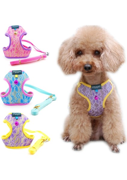 Mor Koşum Stili M Beden Köpek Kedi Dantel Koşum Yelek Pet Ürünleri Çan ile Ayarlanabilir Yürüyüş Kurşun Tasma Köpek Küçük Orta Köpek Için Polyester Örgü Koşum (Yurt Dışından) fırsatları