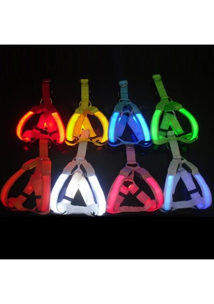 Pembe USB Şarj Stili M Beden Naylon Pet Köpek Koşum Kedi Güvenlik LED Yanıp Sönen Işık Koşum LED Tasma Halat Kemer Yaka Koşum Yelek Büyük Köpekler Için Yaka L (Yurt Dışından) modelleri