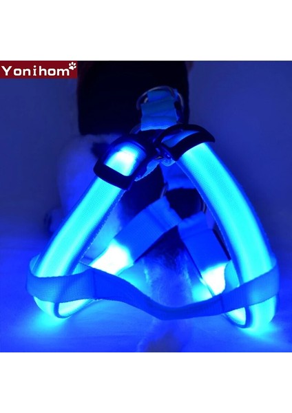 Pembe USB Şarj Stili M Beden Naylon Pet Köpek Koşum Kedi Güvenlik LED Yanıp Sönen Işık Koşum LED Tasma Halat Kemer Yaka Koşum Yelek Büyük Köpekler Için Yaka L (Yurt Dışından) fırsatları