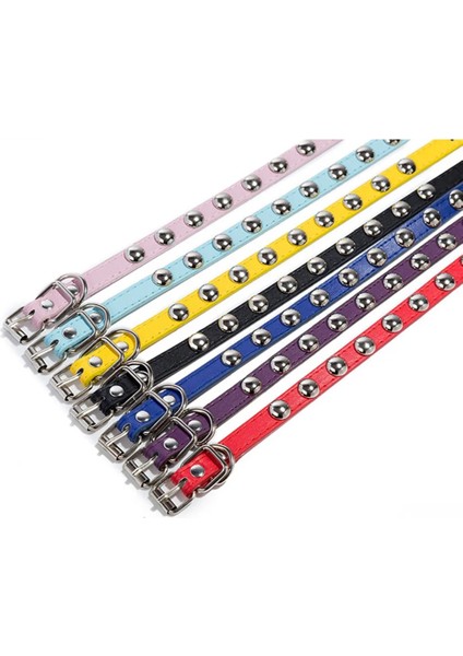 Kırmızı Stil Xl Beden Pet Köpek Yaka Moda Renkli Deri Köpek Yaka Küçük Köpekler Kediler Için Çivili Yaka Yenidoğan Fransız Bulldog Kımlık Boyun Askısı (Yurt Dışından) modelleri
