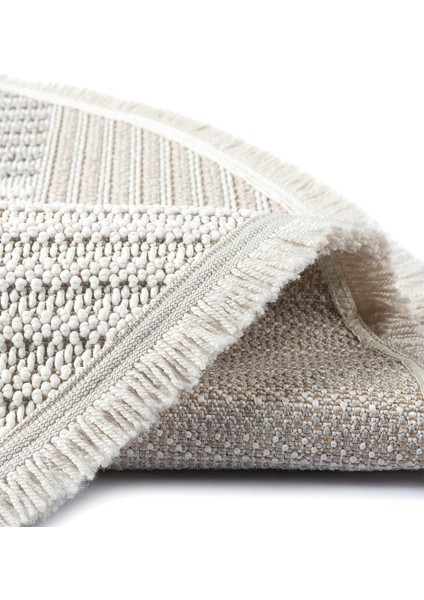 Krem Bej Gri Yumuşak Dokulu Yuvarlak Halı Kilim Mutfak Koridor Yolluk Dokuma Makine Halısı 009 Daire fırsatları