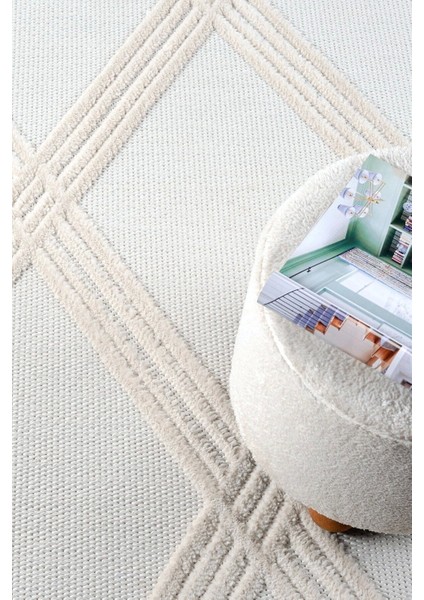 Krem Yumuşak Doku Halı Kilim Yıkanabilir Salon Mutfak Koridor Yolluk Dokuma Makine Halı Ayaz 07 modelleri