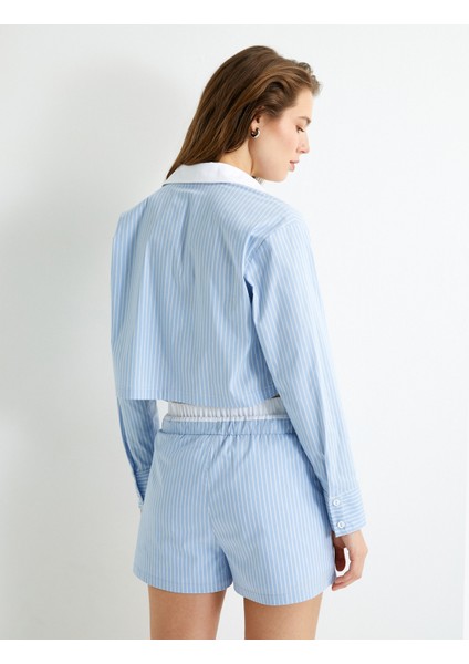Düğmeli Pijama Üstü Uzun Kollu Pamuklu