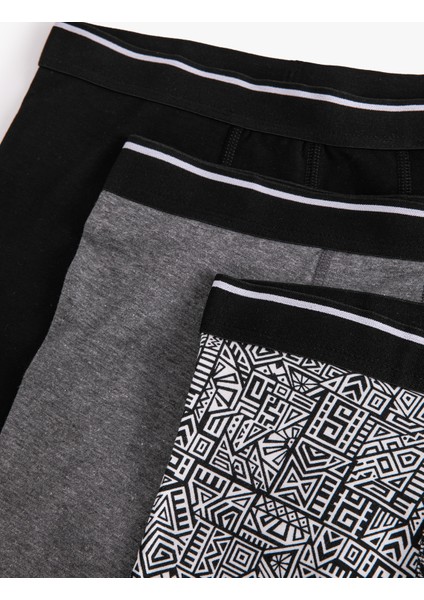 3'lü Boxer Seti Geometrik Baskılı Çok Renkli modelleri