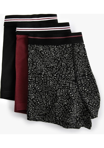 3'lü Boxer Seti Baskılı Çok Renkli