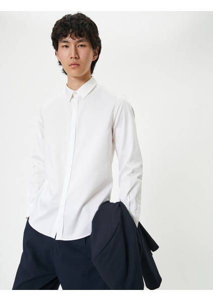 Basic Gömlek Uzun Kollu Düğmeli Klasik Yaka fiyatları