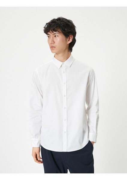 Basic Gömlek Uzun Kollu Düğmeli Klasik Yaka modelleri