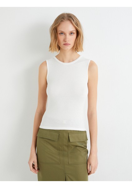 Crop Fitilli Atlet Halter Yaka