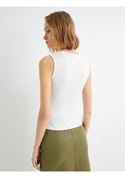 Crop Fitilli Atlet Halter Yaka