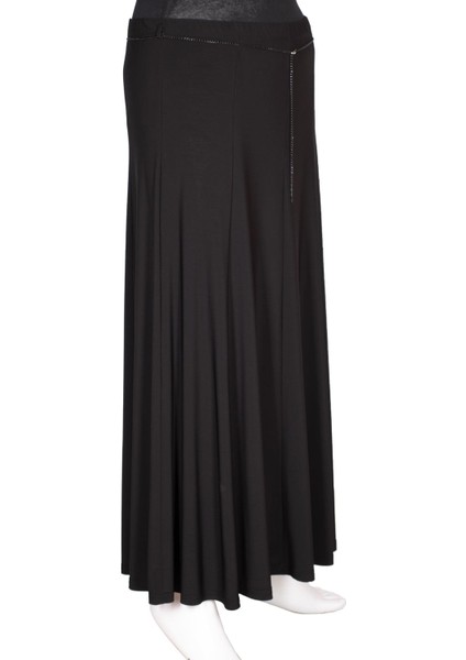 Kadın Safa Sandy Kumaş Parçalı Astarsız Lastikli Siyah Etek fiyatları