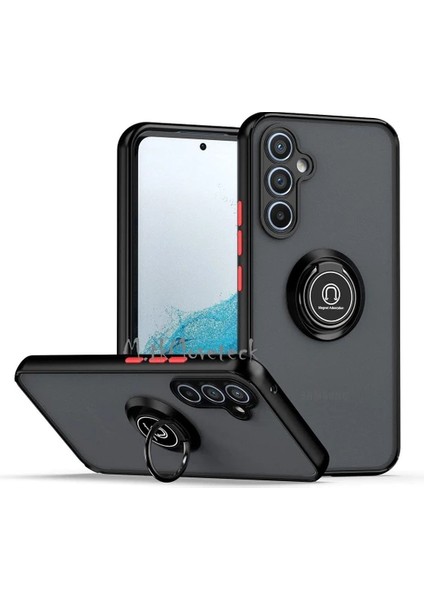 Samsung Galaxy A15 Kılıf Kamera Korumalı Arkası Mat Renkli Tuşlu Yüzüklü Standlı Military Tank Zırh