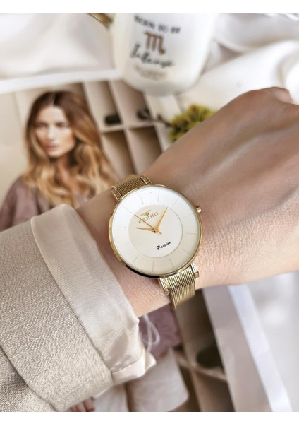 Goldsilver Hasır Kordonlu Renk Atmaz 30 Metre Suya Dayanıklı Özel Tasarım Kadın Kolsaati 81707 fiyatları