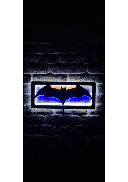 Batman Logo LED Işıklı Duvar Tablosu