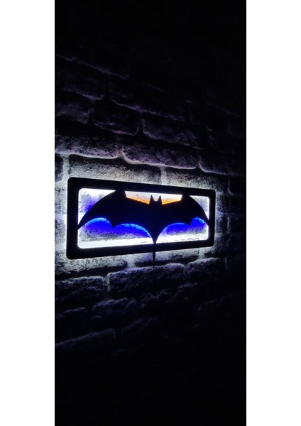 Batman Logo LED Işıklı Duvar Tablosu