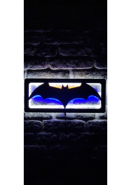 Batman Logo LED Işıklı Duvar Tablosu