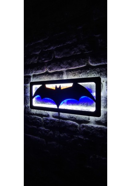 Batman Logo LED Işıklı Duvar Tablosu