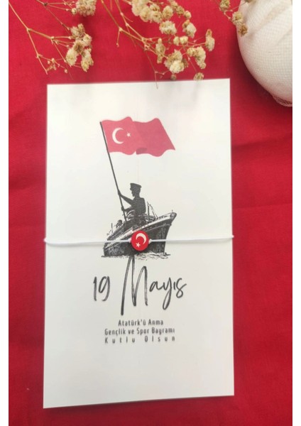 19 Mayıs Bileklik - 10 Adet Kuşe Kartlı Hediyelik Bileklik - 19 Mayıs Hediyesi - Bandırma Vapuru