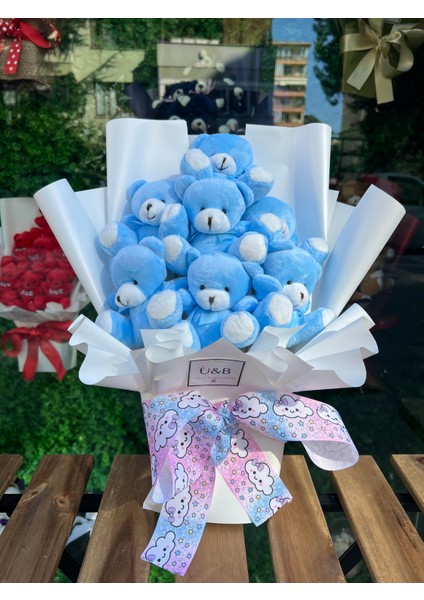 Mavi Bebek Ayıcık Buketi fiyatları