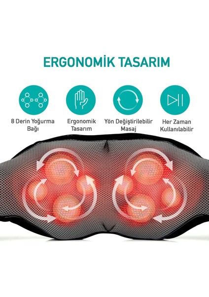 TRN Life 2024 Model Ovmalı Isıtmalı Masaj Aleti Boyun Sırt Bel Omuz Tüm Vücut Masaj Cihazı Masajyastığı