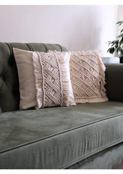 Makrome Dekoratif 2'li Kırlent