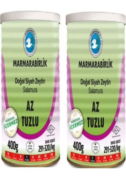 Az Tuzlu Teneke Zeytin 400 gr x 2AD Toplam 800GR