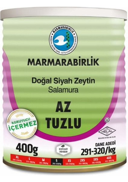 Az Tuzlu Teneke Zeytin 400 gr x 2AD Toplam 800GR fiyatları