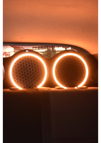 1 Takım 20 Cm(2 Adet)Neon Rgb LED Midrange Kapağı Işıklı Midrange Hoparlör Kapağı Adaptör Kumanda