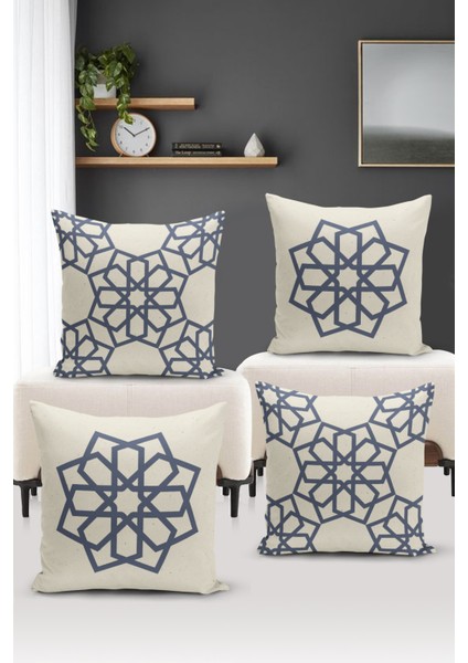 Ramazan Serisi Çift Tarafı Dijital Baskılı 4'lü Kırlent Kılıfı Seti (Ramadan Cushion Cover Set)