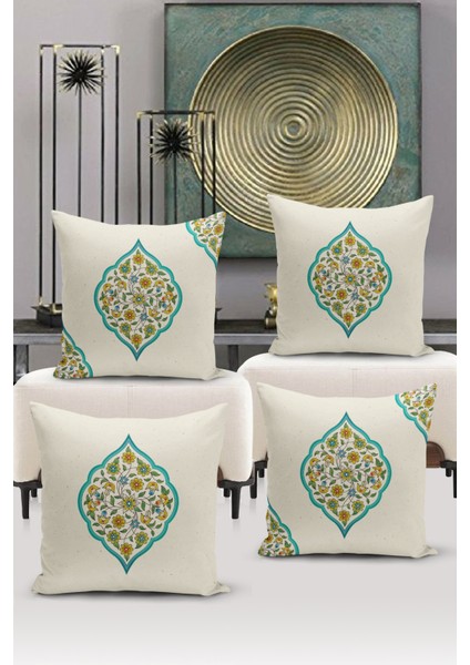 Ramazan Serisi Çift Tarafı Dijital Baskılı 4'lü Kırlent Kılıfı Seti (Ramadan Cushion Cover Set)