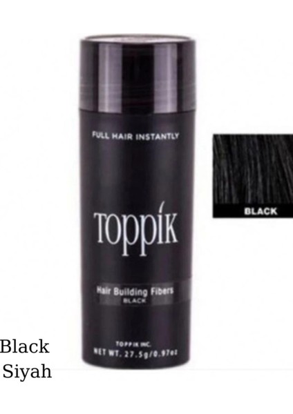 siyah (black) Dolgunlaştırıcı Saç Fiberi Saç Tozu Topik 27.5 gr TARAK HEDİYELİ