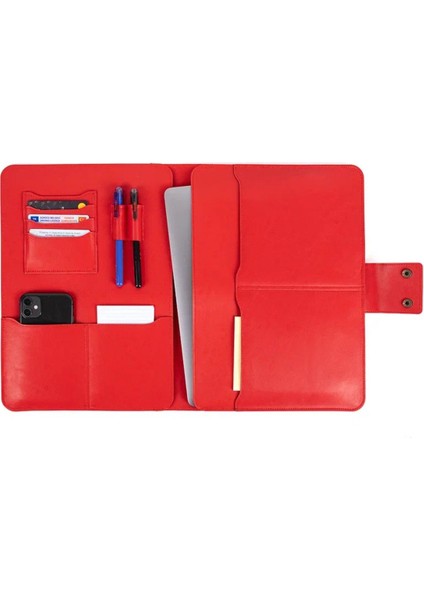 Macbook Air Pro 13-14 Inç Organizer Evrak & Laptop & Tablet Çantası Kırmızı