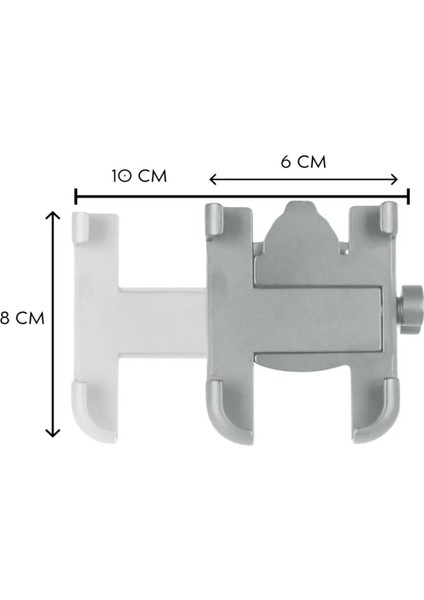 Dikiz Ayna Bağlantılı Metal Motosiklet ve Bisiklet Telefon Tutucu Metal Motorsiklet Telefon Tutacağı