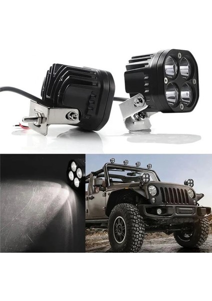 3'' Beyaz LED Spot Uzun Kısa Off Road, Motosiklet Sis Farı Çalışma Lambası 12-24V 40W indirimleri