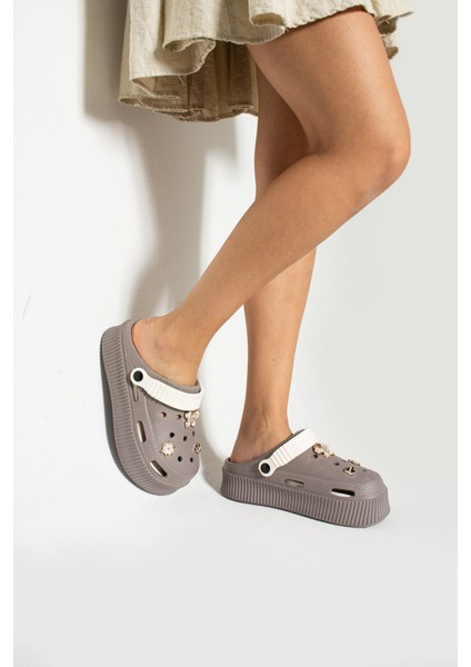 Friend&trend vizon Bej minik Süslü Platform Sabo Eva Kadın Terlik FT699 fiyatları