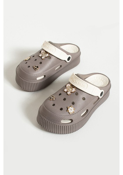 Friend&trend vizon Bej minik Süslü Platform Sabo Eva Kadın Terlik FT699 fırsatları