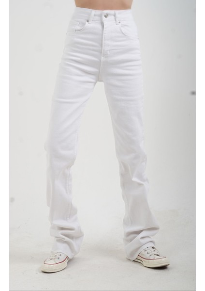 Ekru Straight Fit Jean Pantolon fırsatları