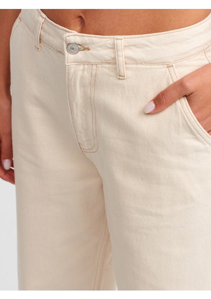 71456 Pamuklu Skater Denim Pantolon-Ekru modelleri