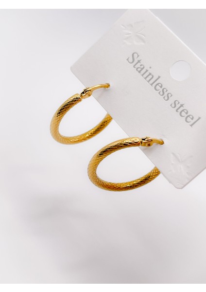 Çelik Küpe Vintage Halka Küpe 25MM Çaplı