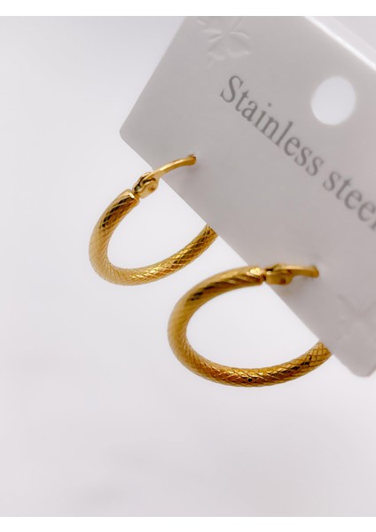 Çelik Küpe Vintage Halka Küpe 25MM Çaplı modelleri