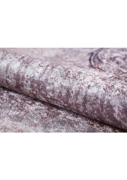 Klasik Kahverengi Salon&yolluk Dijital Baskılı Makinede Yıkanabilir Kaymaz Taban Saçaklı Halı HK188 indirimleri