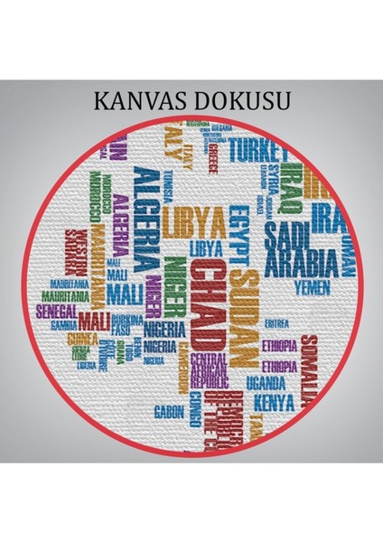 Dünya Haritası Kanvas Tablo Ülke Isimli