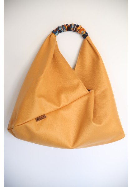 Siyah Suni Deri Origami Çanta