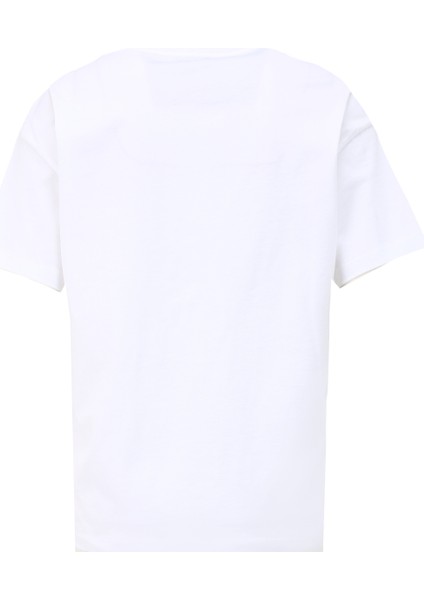 Beyaz Kadın Bisiklet Yaka Basic T-Shirt F4Sl-Tst0720