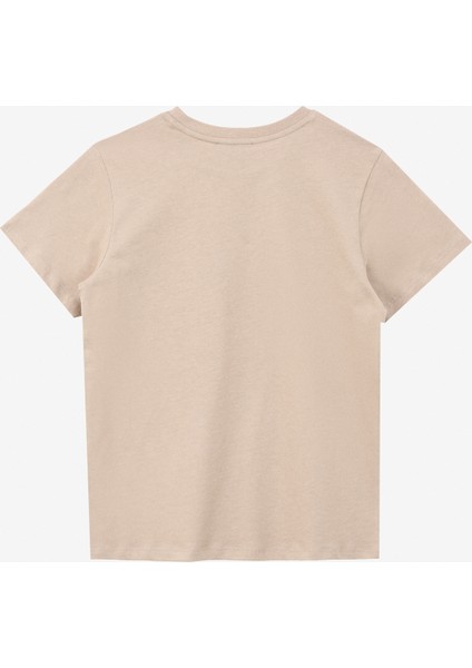 Bej Erkek Çocuk Bisiklet Yaka Relaxed Baskılı T-Shirt D4SB-TST3039 fiyatları