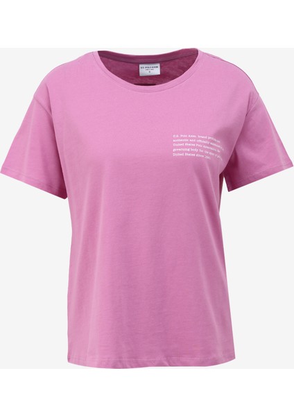 Bisiklet Yaka Eflatun Kadın T-Shirt GAYLE