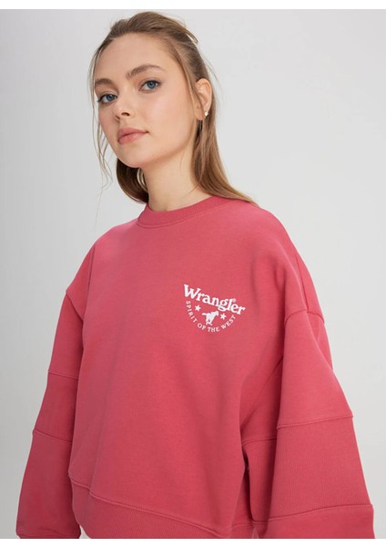 Bisiklet Yaka Gül Kurusu Kadın Sweatshırt W241614810-BISIKLET Yaka Sweatshirt