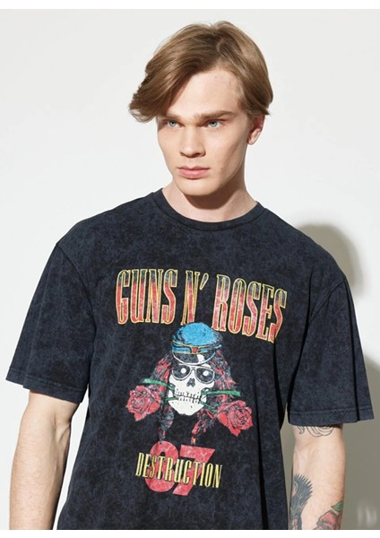 Bisiklet Yaka Siyah Kadın T-Shirt W241357001-Bısıklet Yaka T-Shirt