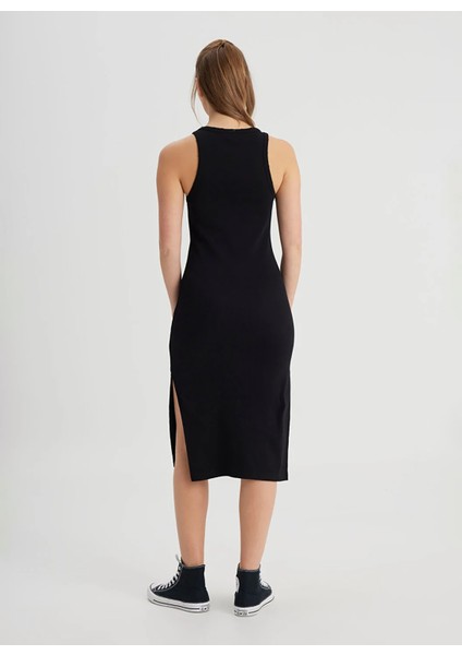Bisiklet Yaka Siyah Standart Kadın Elbise W241672001-KOLSUZ Elbise fırsatları