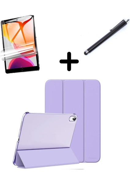 Apple iPad Air 4/5. Nesil 10.9 Kılıf SET PU Deri Smart Tablet Kilifi Ekran Koruyucu + Kalem (10.Nesil Değildir)